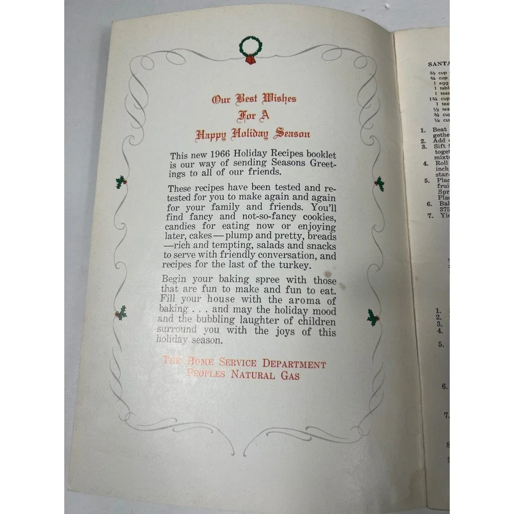 Lot of 3 Vintage Holiday Recipes Cookbooks 1965 1966 1967 Peoples Natural‎ Gas